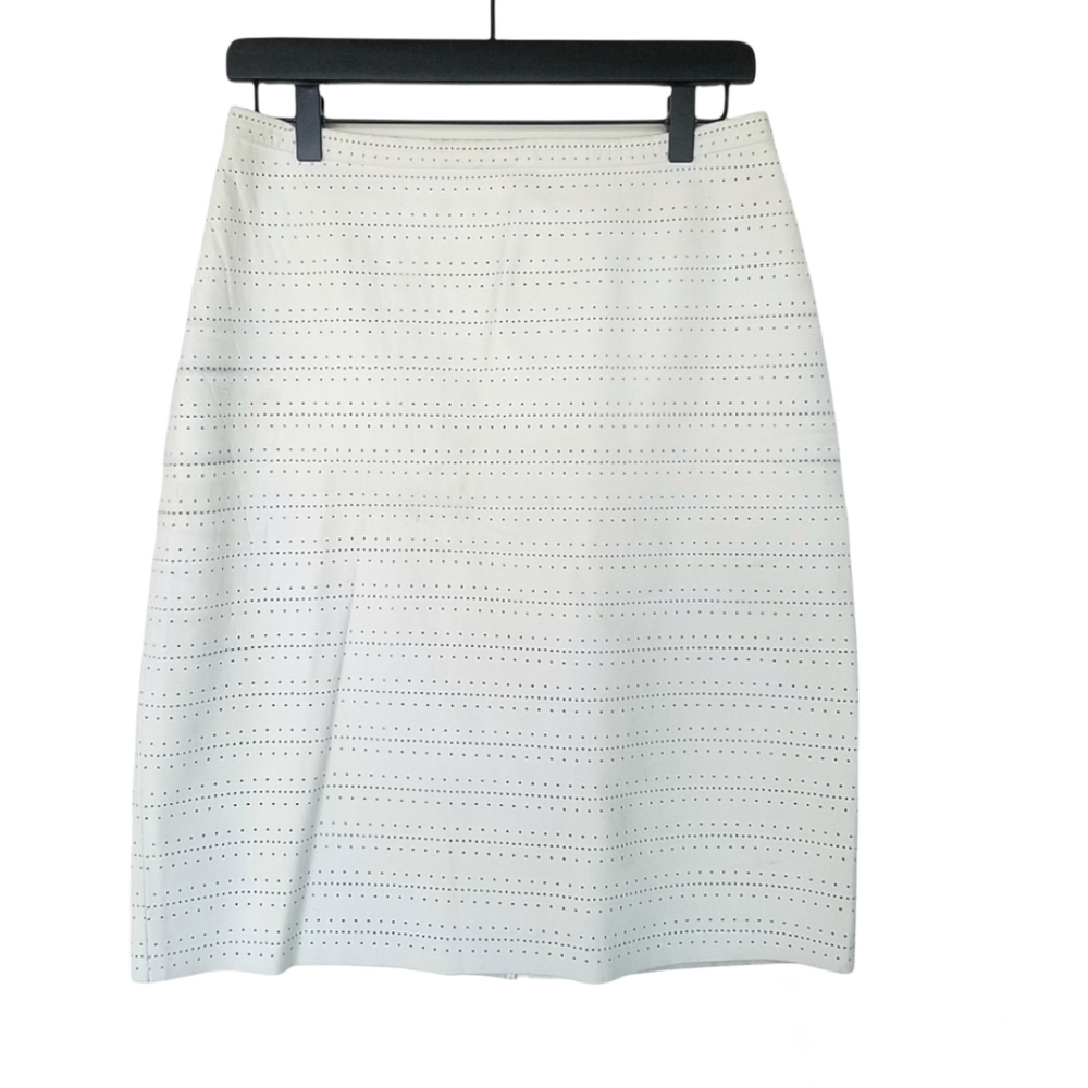 & OTHER STORIES Off White Leather die cut Pencil Skirt Size 38